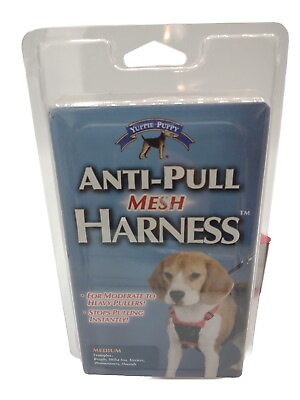 #ad Yuppie Puppy Stop Pulling Mesh Dog Harness Anti Pull Medium Red $9.99