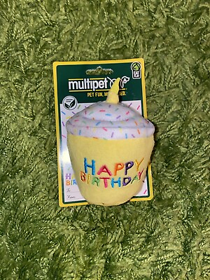 #ad Multipet Birthday Cupcake Cat Toy Yellow $6.00