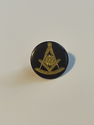 #ad Vintage Masonic Lapel Pin Freemason Logo Enamel Retro Hat Pin Jacket Clean Cool $5.49