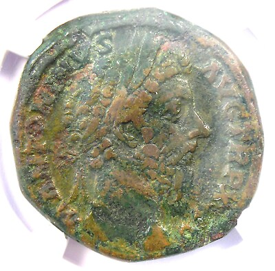 #ad Marcus Aurelius AE Sestertius Copper Roman Coin 139 161 AD Certified NGC VF $413.25