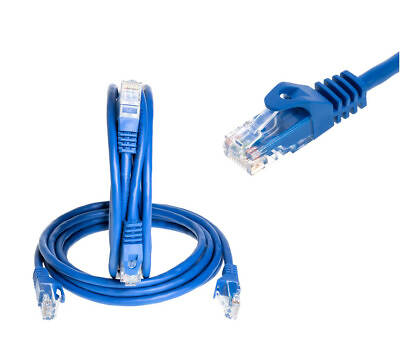 #ad CAT5 Network Patch Cable RJ 45 Ethernet LAN Internet Cable Blue 1.5FT 20FT LOT $3.29