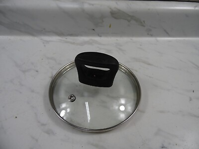 #ad 🎆Glass LID Replacement black handle Round Handle 5 3 8 Inches Inner Lip🎆 $6.98