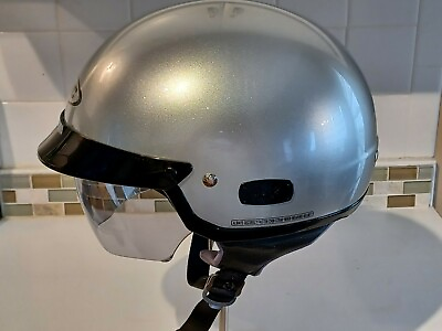 #ad HJC IS 2 Motorcycle Half Helmet Silver XS. Street Helmet w UV treated Sunsheild. $52.00