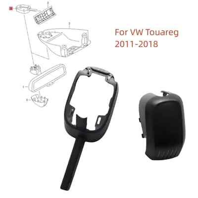 #ad 1 Set Interior Front Mirror Mount Trim Cover Plate For VW Touareg 7P 2011 2018 $51.99