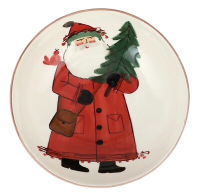 #ad Vietri Old St. Nick Hand Painted Christmas Santa Medium Round Serving Bowl $109.59