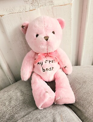 #ad Carters My First Bear Plush pink stuffed animal 2007 Baby Girl Teddy Knit $64.95