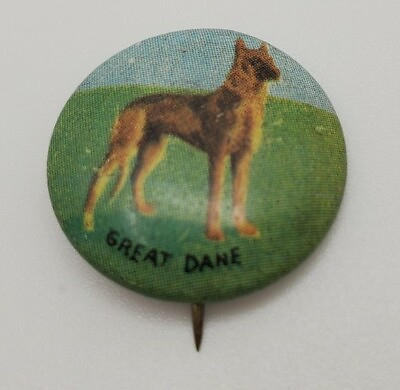 #ad #ad Vintage 1940s Dog Breed Miniature Pinback Button Great Dane $19.80