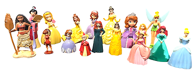 #ad Disney Princess Dolls Figures Cake Toppers Lot of 17 Various Sizes $17.99