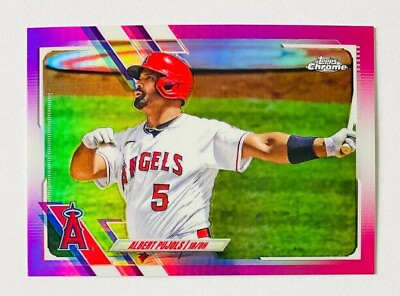 #ad 2021 Topps Chrome Albert Pujols PINK Refractor Card #10 Angels Star $5.95