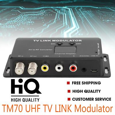 #ad TM70 UHF TV LINK Modulator A V PAL NTSC AV to RF Converter with Channel Display $16.14