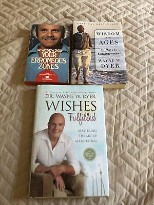 #ad Wayne Dyer 3 Book Lot Your Erroneous Zones Wisdom Of The Ages Wishes Fullfil $15.00