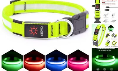 #ad LED Dog Collar Light Up Dog Collar Large 18.89 23.62 inch 48 60cm Green $21.38