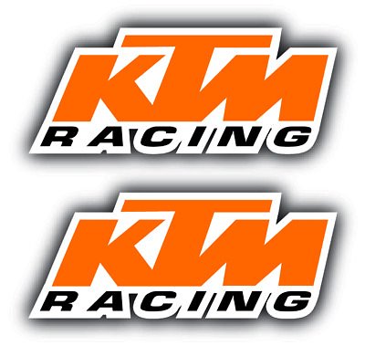 #ad 2X KTM WHITE DECAL STICKER 3M US WHEEL MOTO HELMET VEHICLE WINDOW CAR RACING $4.49