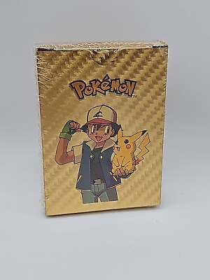 #ad Pokemon Gold Foil Card Deck 55 Cards Sealed Pack $16.15