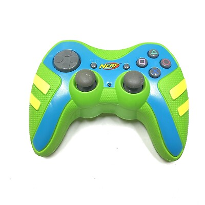 #ad Playstation PS2 Wireless Nerf Green Yellow Controller Pelican NO Dongle I5 $15.95