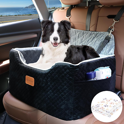 #ad Memory Foam Booster Dog Car Seat Medium Dogs Elevated Pet Car Seat under 45 LBS $129.99