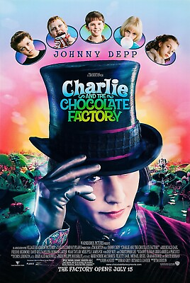 #ad 2005 Charlie And The Chocolate Factory Movie Poster 11X17 Johnny Depp 🍿 $12.87