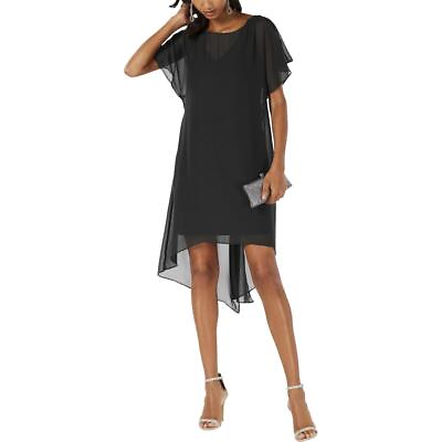 #ad Adrianna Papell Womens Black Chiffon Party Cocktail And Party Dress S BHFO 1190 $8.99