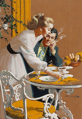 #ad Arthur Sarnoff How Do You Like Your Coffee 1960s Signed 17quot; x 22quot; Art Print $79.99