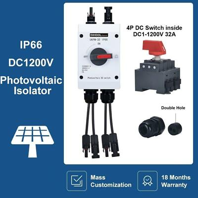 #ad Photovoltaic Isolator Electrical Solar Switch Waterproof IP66 PV DC 1000V 1200V $108.79