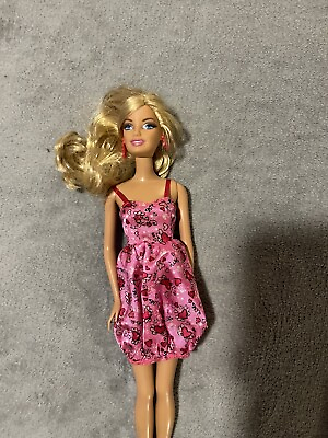 #ad Barbie I Love Valentines Day Doll Blonde Earrings Accessory 2009 Toy Figure $11.37