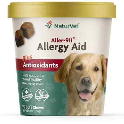 NaturVet ALLERGY AID Antioxidants Support Immune Soft Chew Dog 70ct Cup $15.99