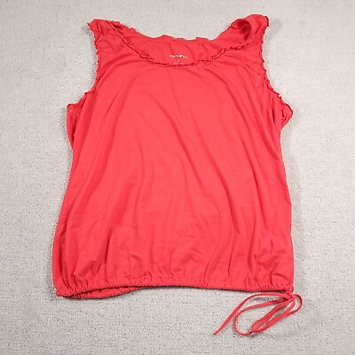 #ad Fashion Bug Sleeveless Shirt Women#x27;s 2X Plus Size Coral Pink Tank Side Tie $14.97