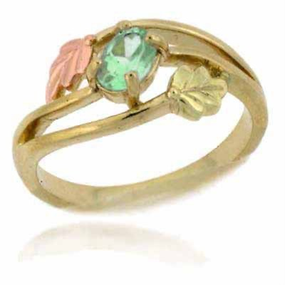 #ad Gold Tone over Silver Two Tone Peridot Leaf Ring $19.99