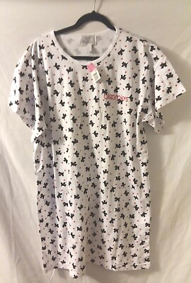 #ad Scottie Dogs White nighty one size fits night dress west highland terriers $19.95