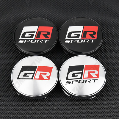 #ad 4pcs GR Sport center caps for rims 60mm OD 55mm ID wheel hub cap GAZOO RACING $16.70