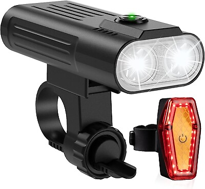 #ad Bike Lights Front and BackUSB Rechargeable Bicycle Light with Power Bank Functi $9.99