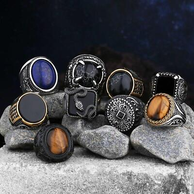 #ad 2024 New Fashion Stainless Steel with Blackamp;tiger Zircon Stone Rings for Men Wom $15.99