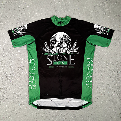 #ad Canari Cycling Jersey Mens Medium Green Full Zip Performance Racing Bike Logo $24.95