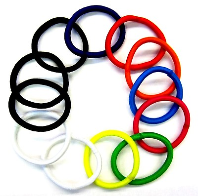 #ad LOT OF 24 6MM THICK NESS PONYTAIL HOLDER HAIR TWISTER SCRUNCHIE HS15 $2.99