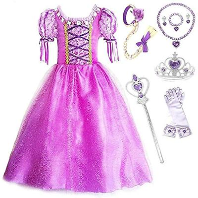 #ad SweetNicole Princess Rapunzel Purple Princess Party Costume Dress w Accessories $39.99