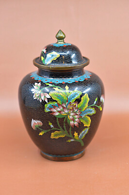 #ad #ad Antique Chinese cloisonne lidded jar 7.5 inches tall $62.50