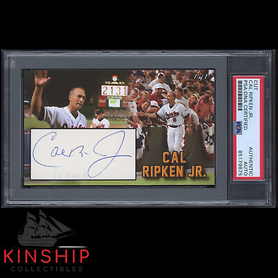 #ad Cal Ripken Jr signed 3x5 Custom Card Cut PSA DNA Slabbed Orioles HOF Auto C2814 $149.00