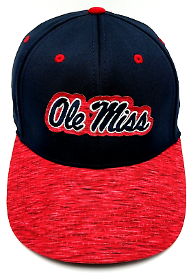 #ad UNIVERSITY OF MISSISSIPPI hat flexfit fitted blue red cap Ole Miss Size L XL $19.95