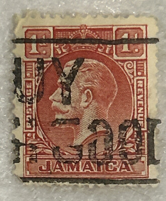#ad Jamaica 1912 King George V SC: 61 Carmine 1c Used $1.00