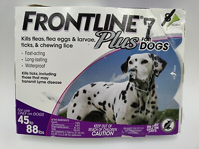 #ad Frontline Plus Flea and Tick Dog Treatment 45 88 Lbs 7 Doses Of 8 Missing 1 Dose $51.99