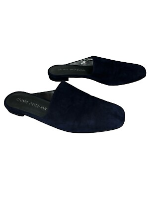 #ad Stuart Weitzman Women#x27;s Blue Navy Suede Slip On Loafers Size 7.5 $35.10