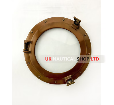 #ad Nautical porthole with transparent glass Copper plated ship window round 24quot; $116.10