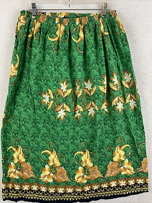 #ad Handmade Unsized Green Gold Floral Long Skirt Women Bohemian Gypsy Hippie Boho $14.79
