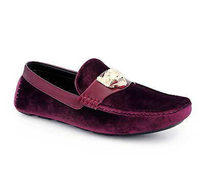#ad Amali Men#x27;s Embossed Velvet Driving Moccasins Loafer Shoe with Lion Ornament $19.99
