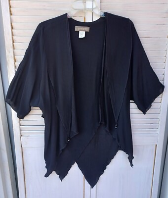 #ad Dinah Lee Rayon Georgette Short Sleeve Open Layered Cardigan Kimono Size S M EUC $12.00