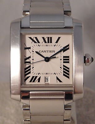 #ad Cartier Tank Francaise Ref. # 2302 Automatic Stainless Steel Mens Watch....28mm $3795.00