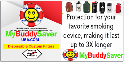 #ad Smoke Buddy Original Custom Made Moisture Repellent Disposable Pre Filters $8.99