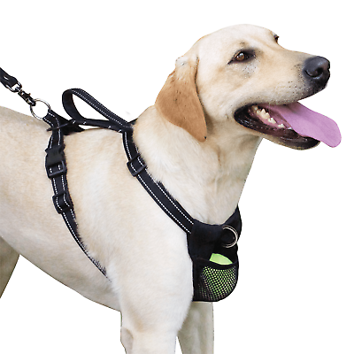 #ad Nylon Non Pulling Dog Harness Black M L 22quot; to 30quot; Chest Size $20.88
