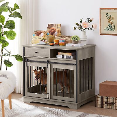 #ad Dog cage with sliding door dog cage tea table storage drawer and shelf. $256.90