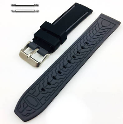 #ad Black amp; Grey Double Side Rubber Silicone Replacement Watch Band Strap Belt 4061 $12.95